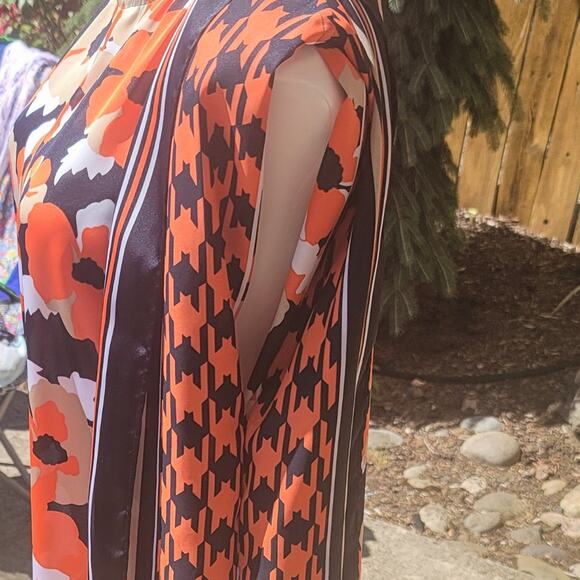 Michael Michael Kors houndstooth poppy handkerchief butterfly blouse size S/M - Picture 5 of 10